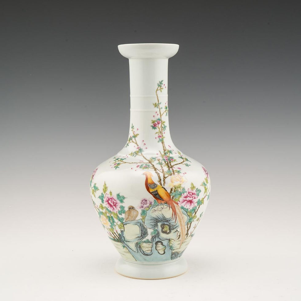 Thumbnail: YONGZHENG POLYCHROME PHOENIX TAIL VASE