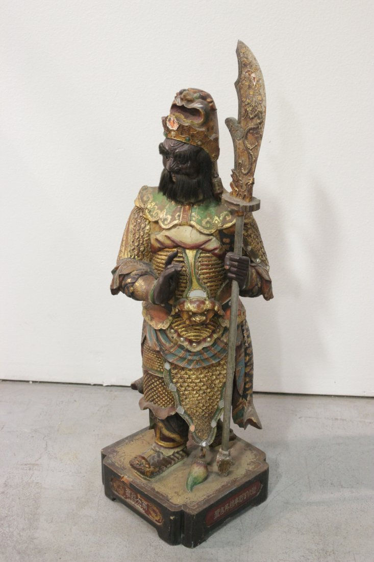 Thumbnail: 周大將軍木雕彩繪立像antique polychrome wood figure