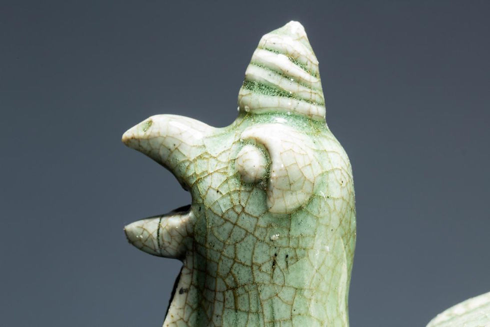 Thumbnail: Ming Antique Celadon Glazed Ewer And Cove