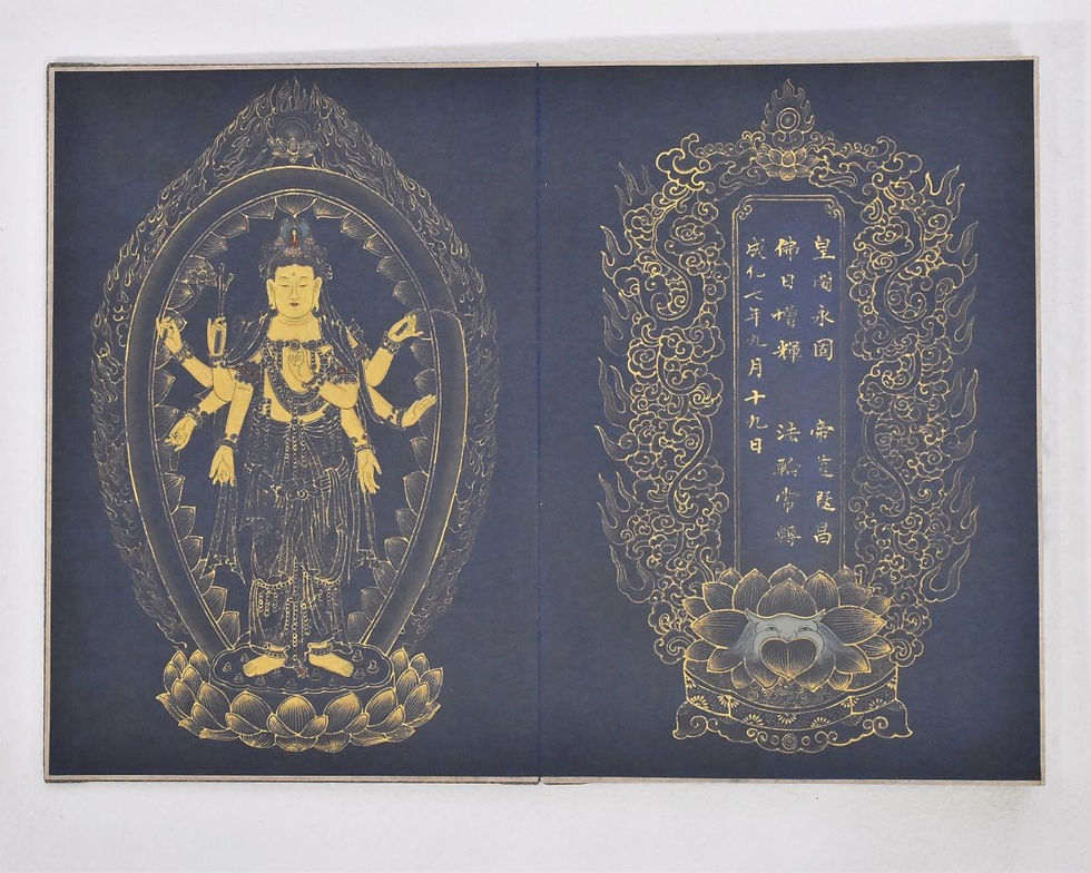 Thumbnail: GILT CALLIGRAPHY & PAINTING OF BUDDHA SUTRA BOOK