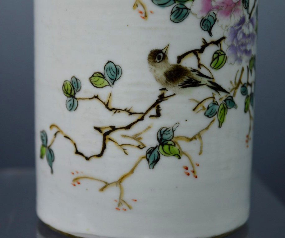 Thumbnail: 民國筆筒　Early 20th C Chinese Enameled Porcelain Bitong