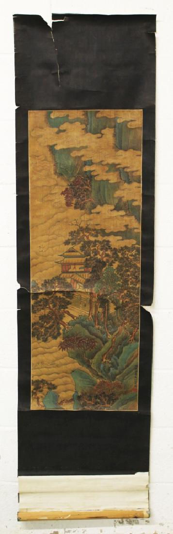 A CHINESE MING STYLE SCROLL PAINTING ON PAPER