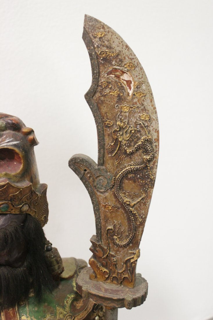 Thumbnail: 周大將軍木雕彩繪立像antique polychrome wood figure