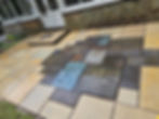 bespoke patio featuring customer selected slate and natural stone patio paving 
