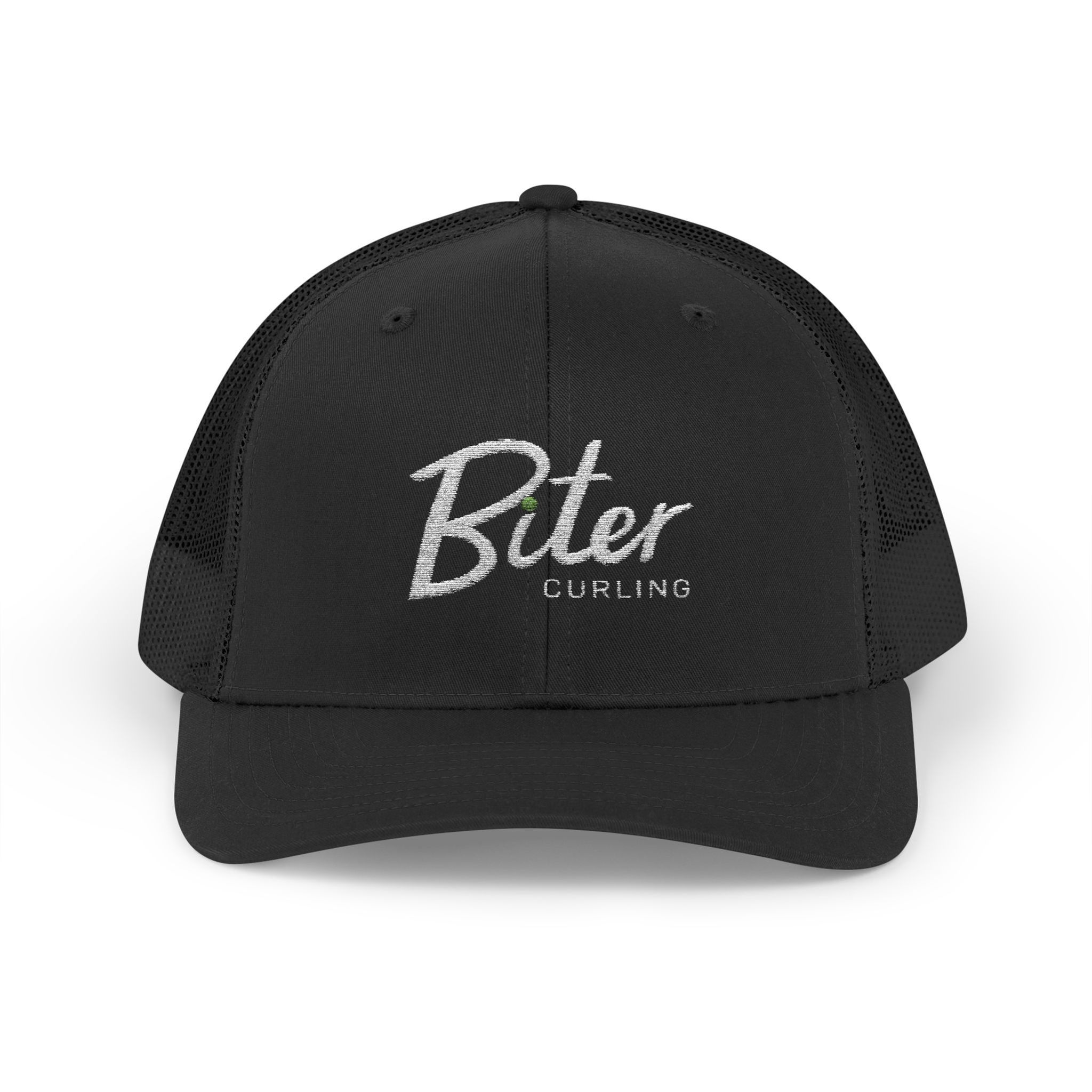 Biter Curling Trucker Cap — Adjustable Snapback Hat