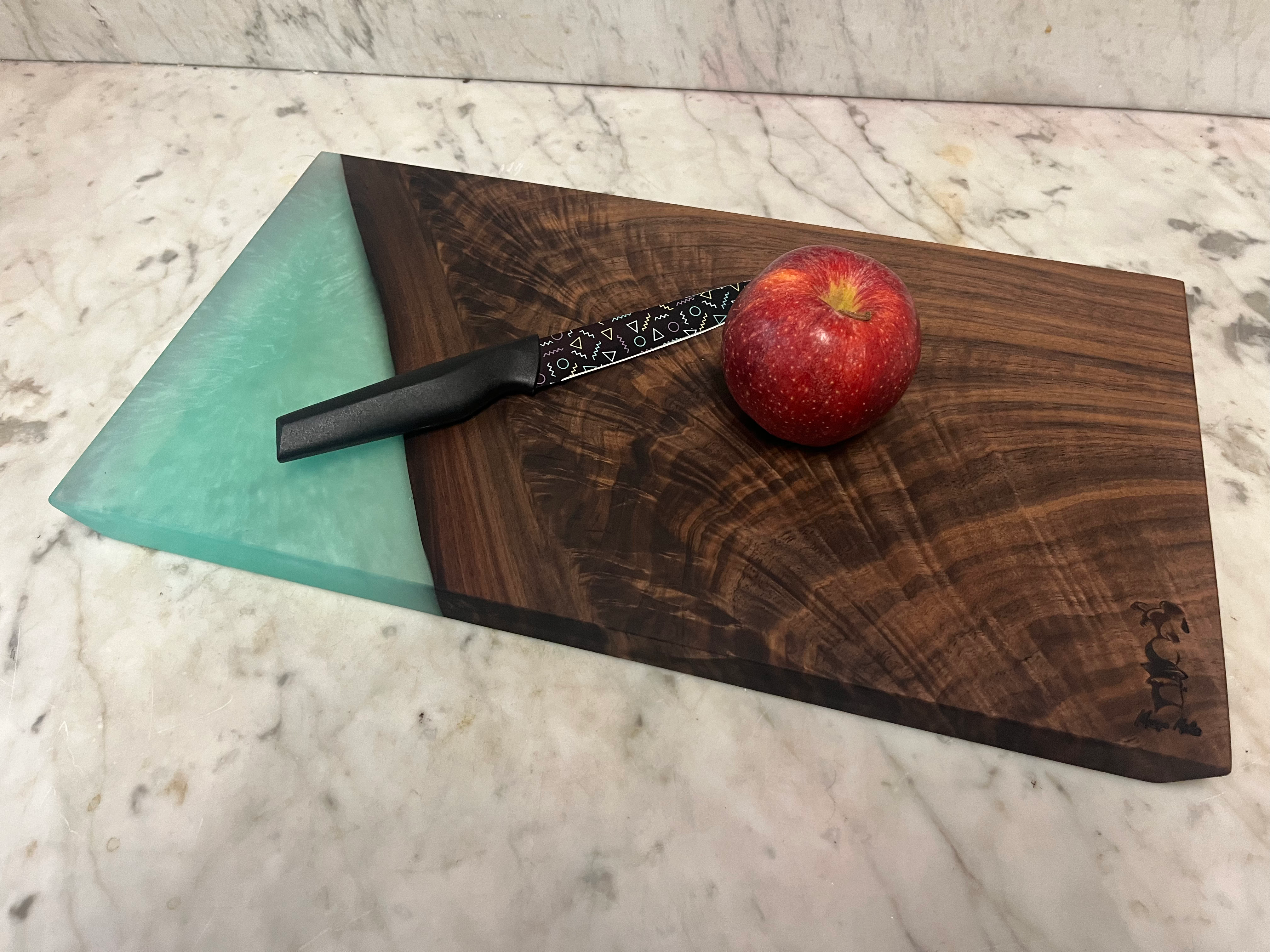 Handmade Walnut and Epoxy Charcuterie Board