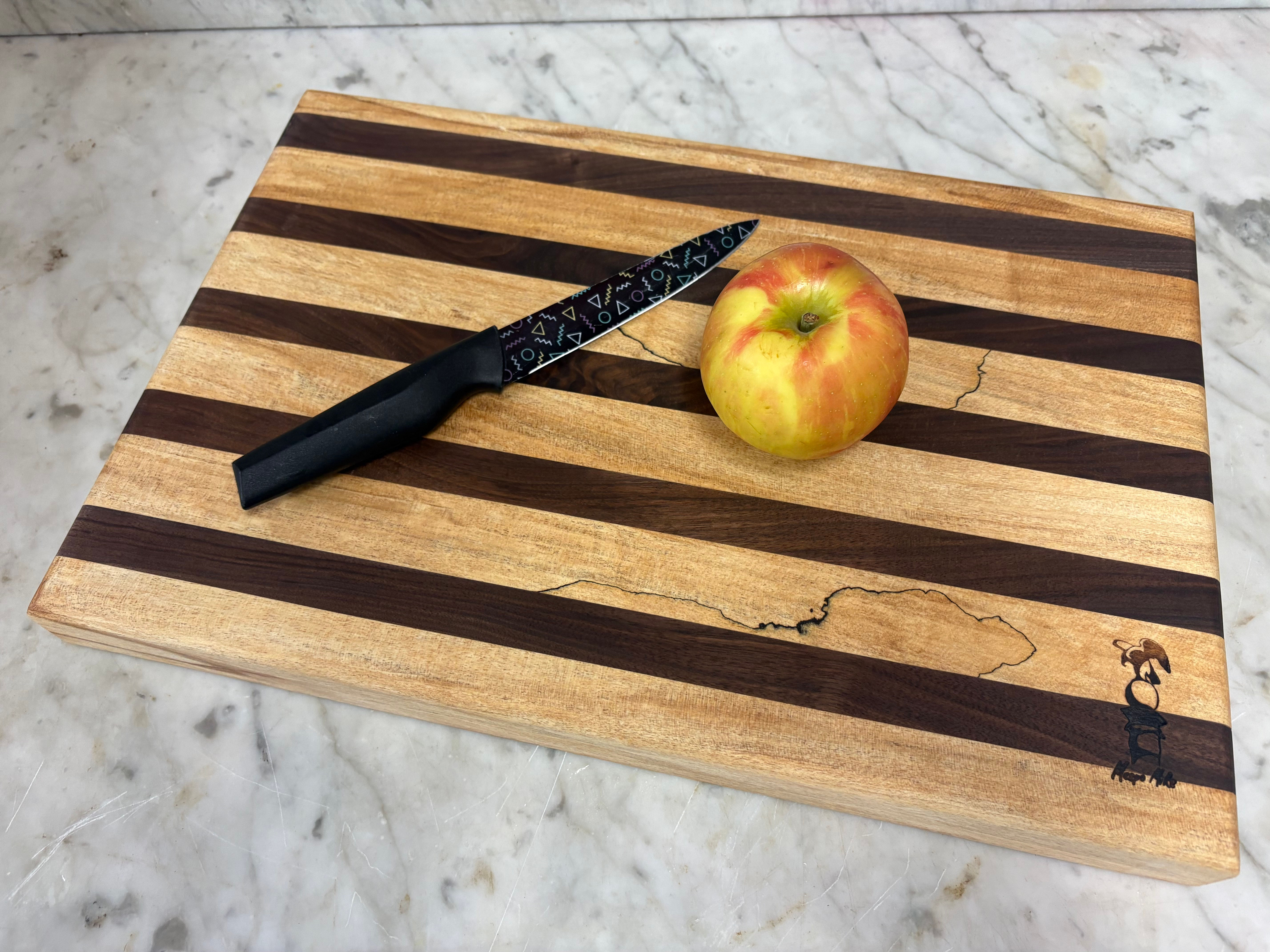 Walnut and Maple Cutting Board w/handles
