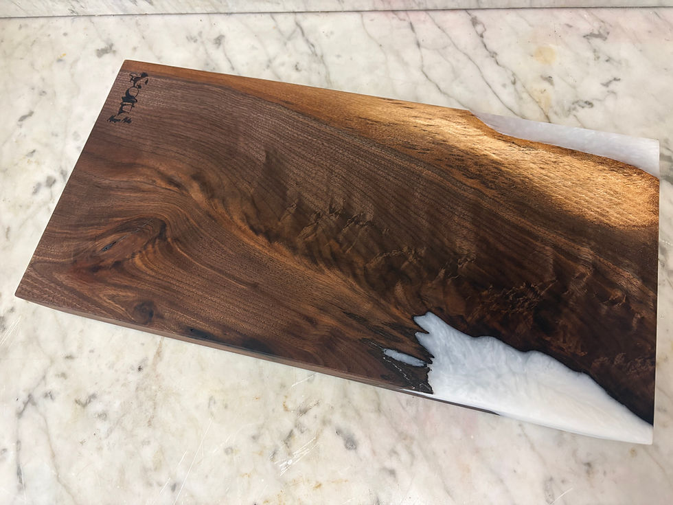 Thumbnail: Walnut and White Epoxy Charcuterie Board 
