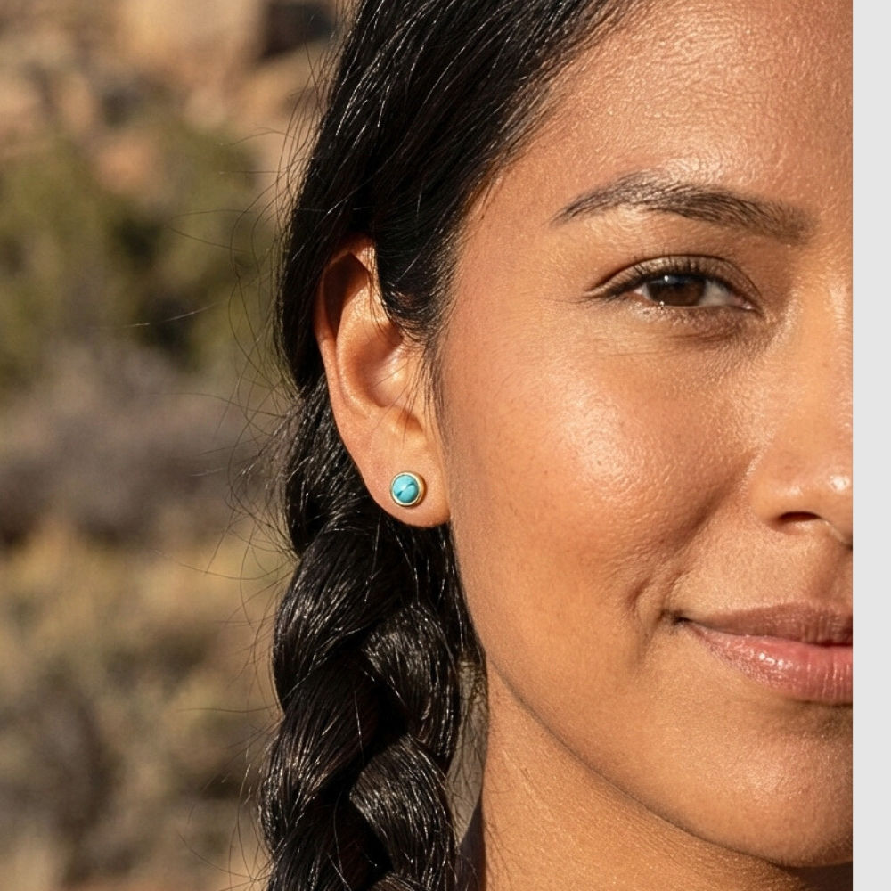 Tourquoise Cabachon Studs