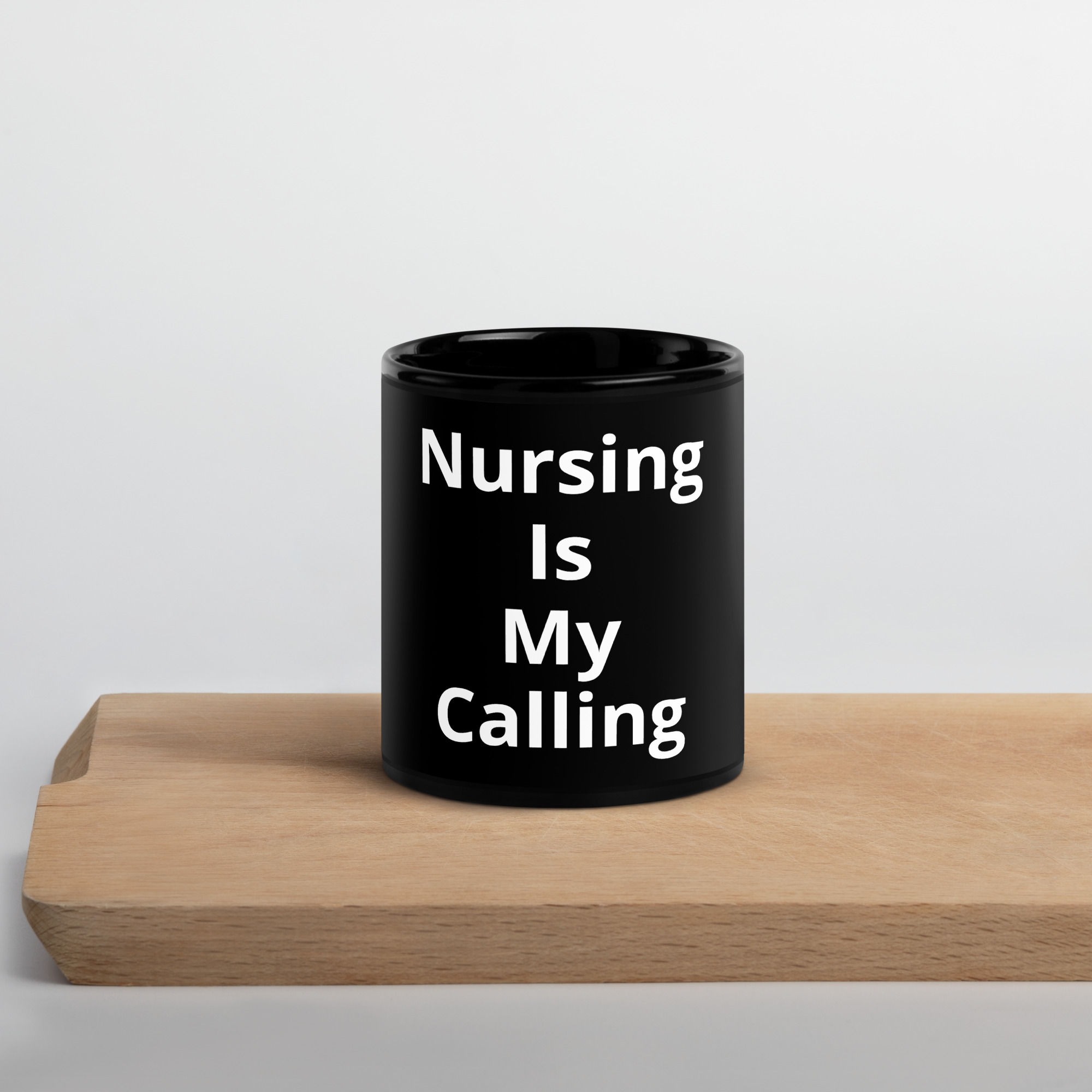 "Nursing Is My Calling" - Black Ceramic Coffee Mug
