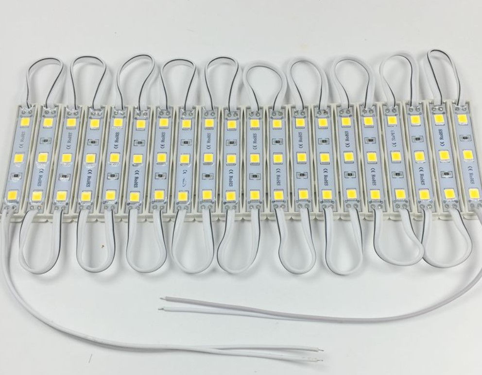 Kit 20 Pastilhas Módulo 3 Leds 5050 IP65 12v Branco Frio