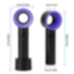 Thumbnail: Portable Handheld Bladeless Fan Rechargeable Cooling USB Fan Desktop Use Fan w/ 