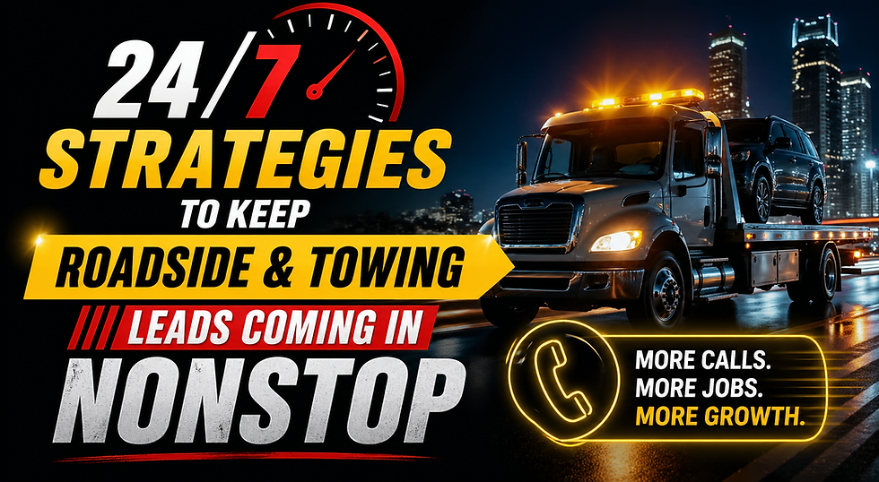 24/7 Strategies to Keep Roadside and Towing Leads Coming in Nonstop