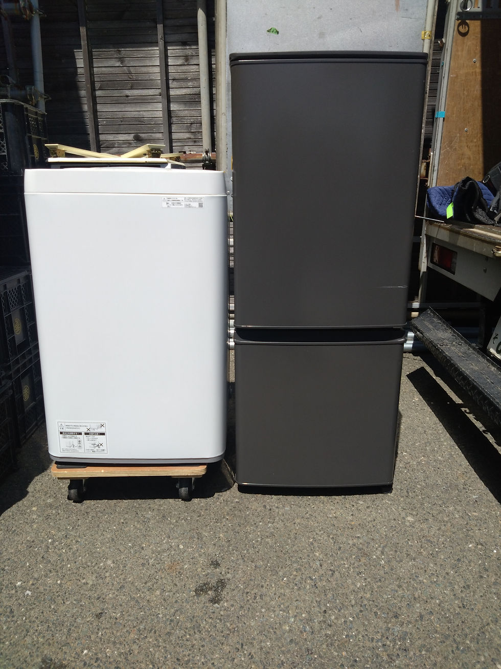 糟屋郡粕屋町で買取した冷蔵庫と糟屋郡篠栗町で買取した洗濯機の査定イメージ|家電整理の事例