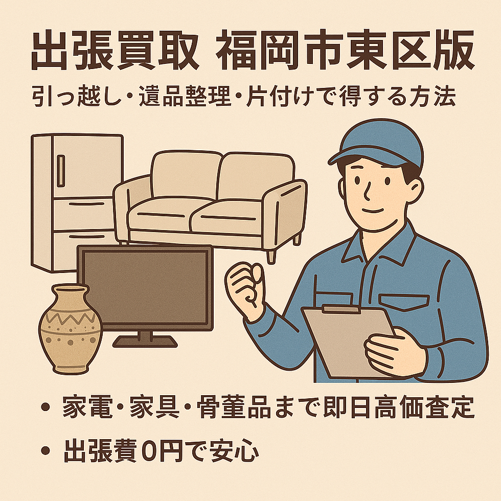 福岡市東区での出張買取|引っ越し・遺品整理・片付けに便利な家電や家具の高価査定サービス