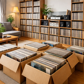 福岡市東区でレコードを出張買取するイメージ|大量のレコードコレクション