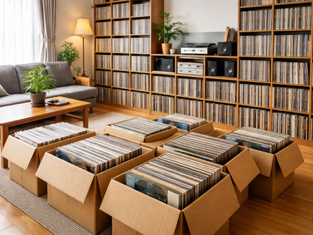 福岡市東区でレコードを出張買取するイメージ|大量のレコードコレクション
