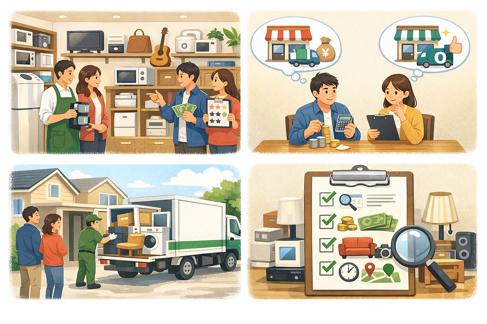 糟屋郡でリサイクルショップを選ぶイメージ