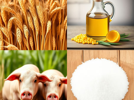Wheat, soybean oil, hogs and sugar