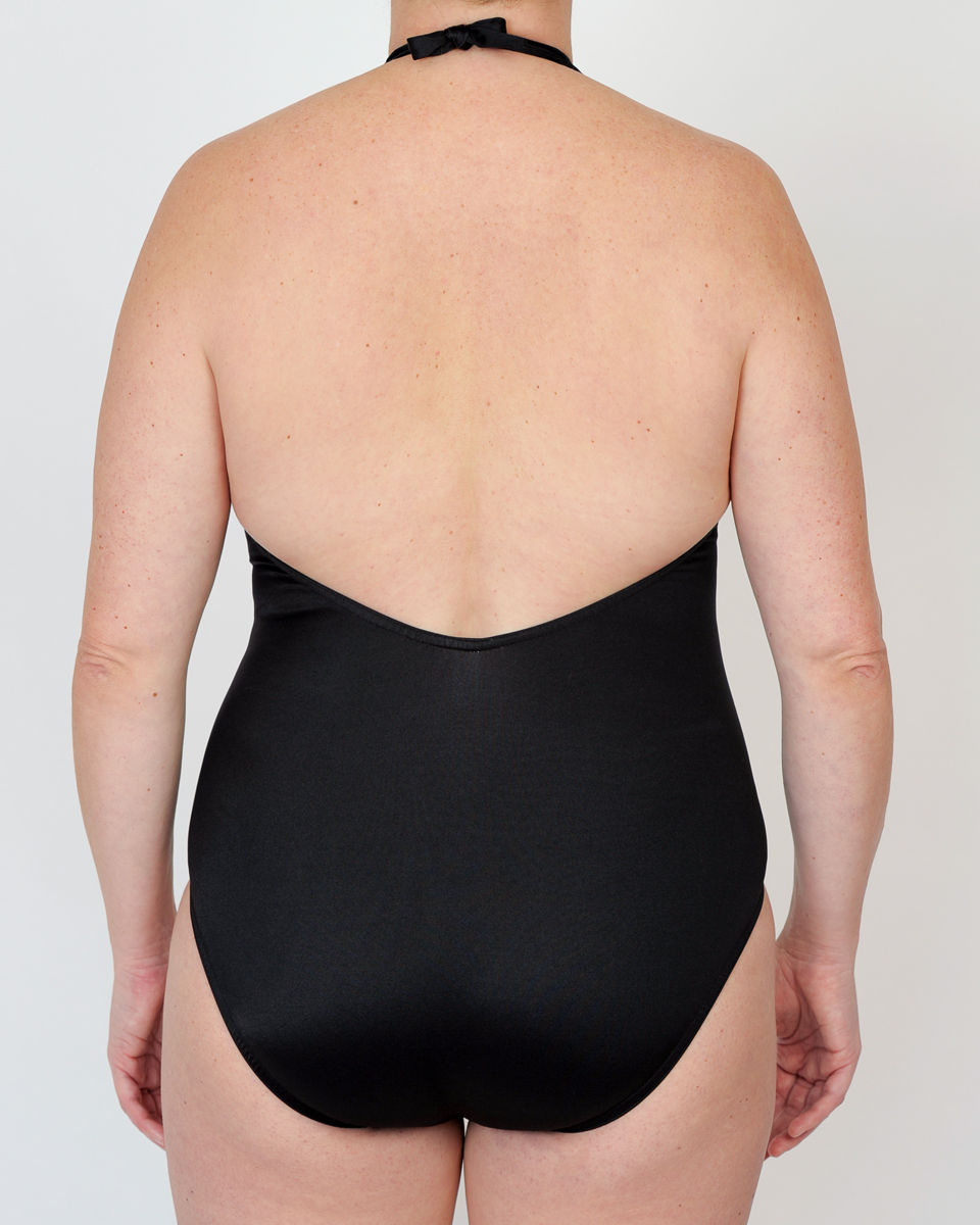 Halter one-piece back view