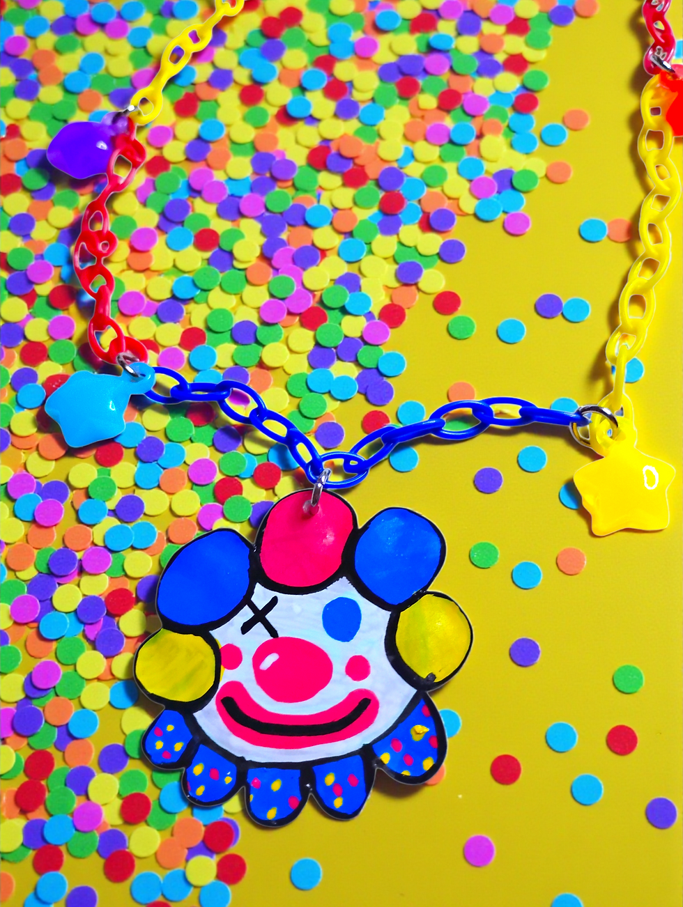 Thumbnail: Chunky clown statment necklacw