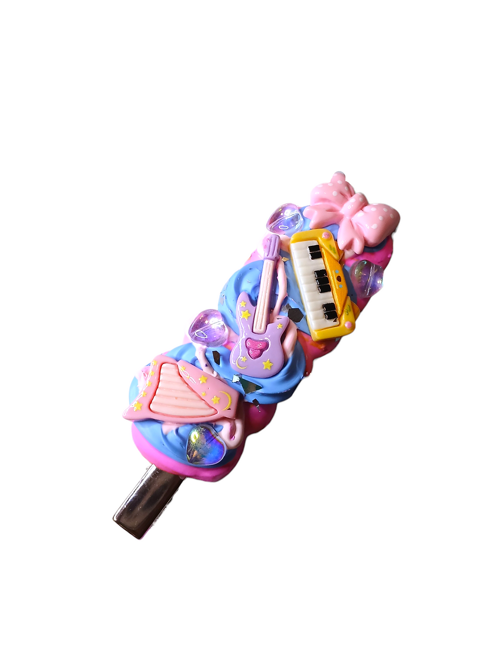 Thumbnail: Music lovers harajuku style decoden hair clips - handmade decora hair accessory