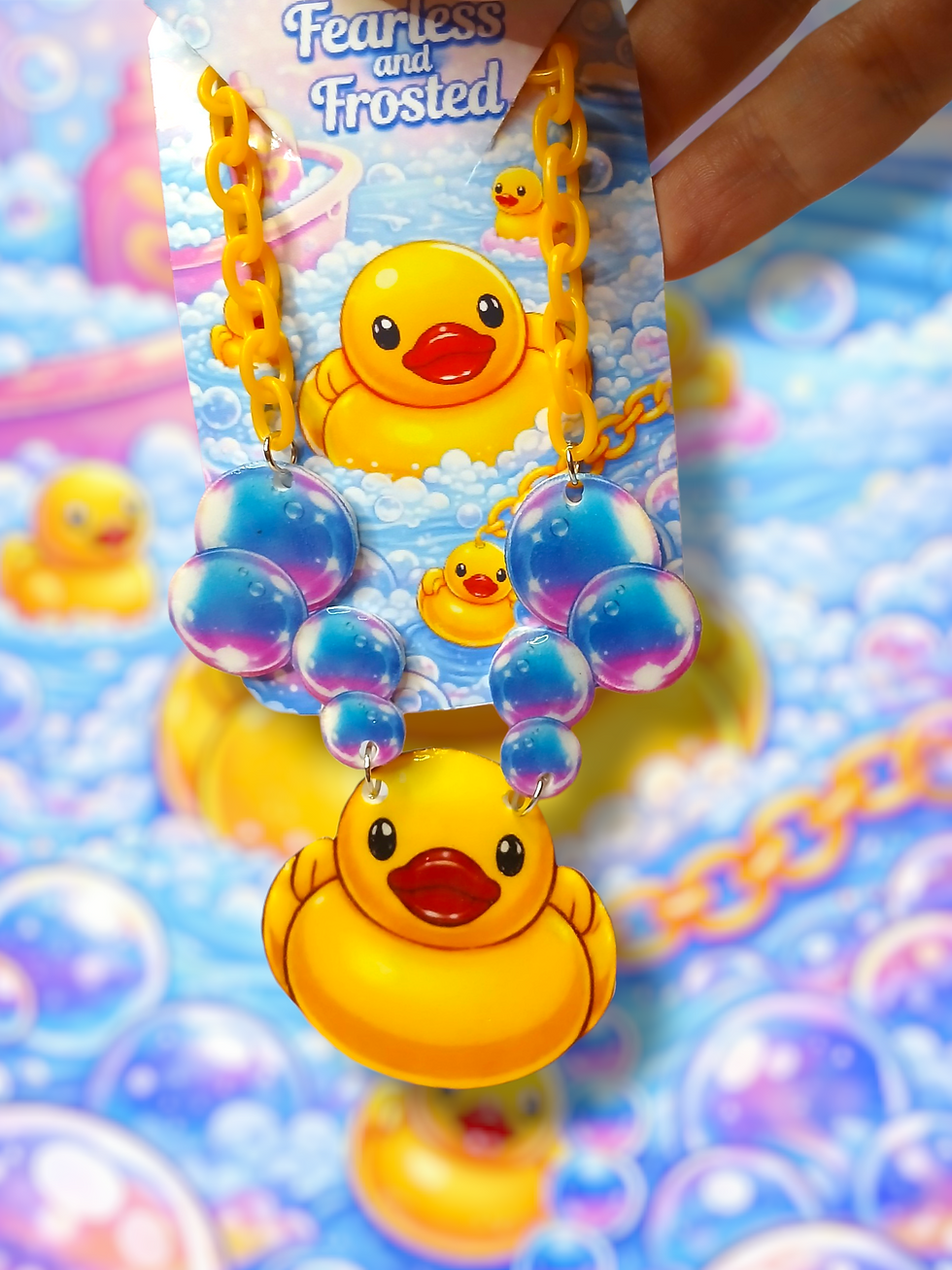 Thumbnail: Rubber ducky chunky chain necklace/toycore ducky lover gift