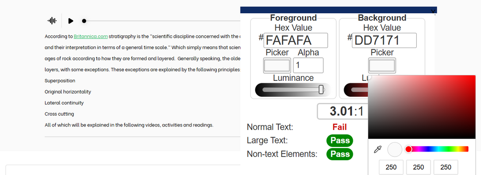 light gray and black text contrast