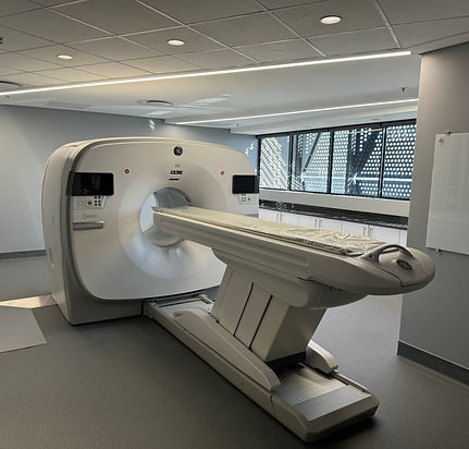Medical imaging facility with CT scanner in controlled clinical environment