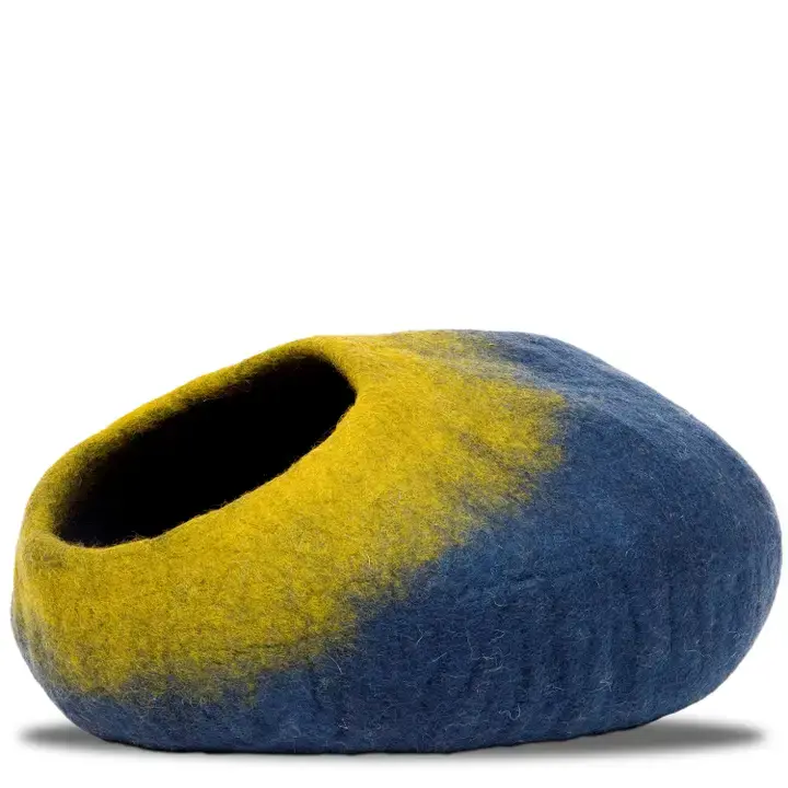 Ombre Wool Pet Cave, Navy & Green