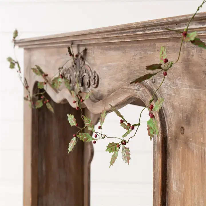 Vintage Metal Holly Garland