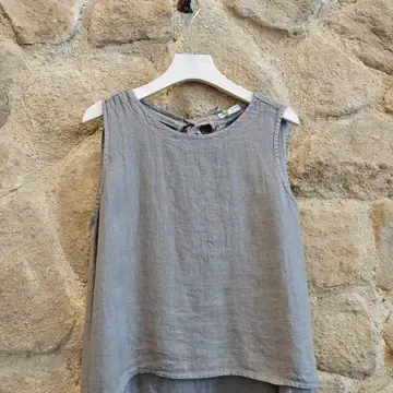 Thumbnail: Linen & more -15763 100% Linen Sleeveless T-Shirt