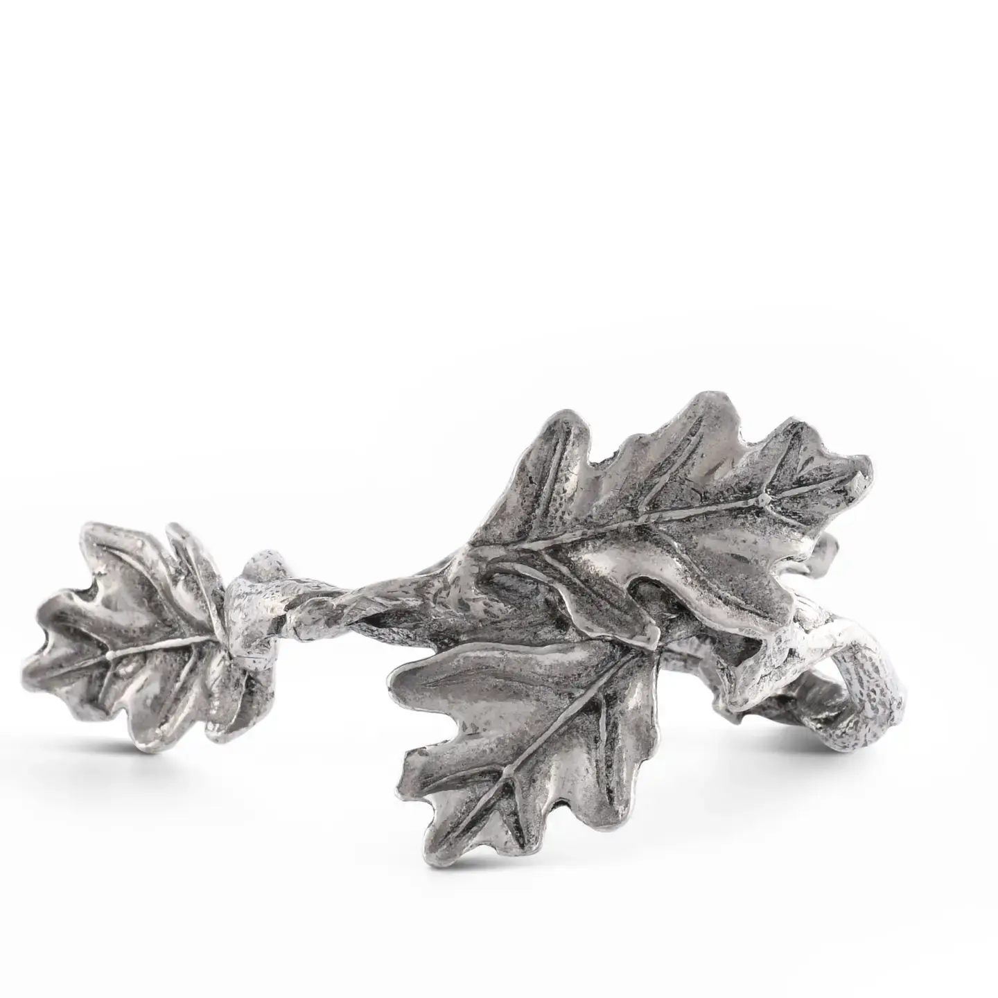 Pewter Oak Branch Napkin Rings Set of 4