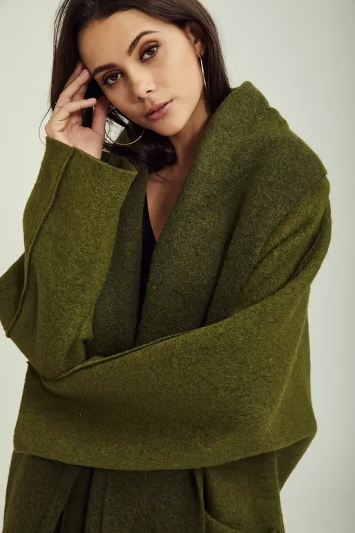 Thumbnail: Oversized Wool Coat with Contrasting Lapels