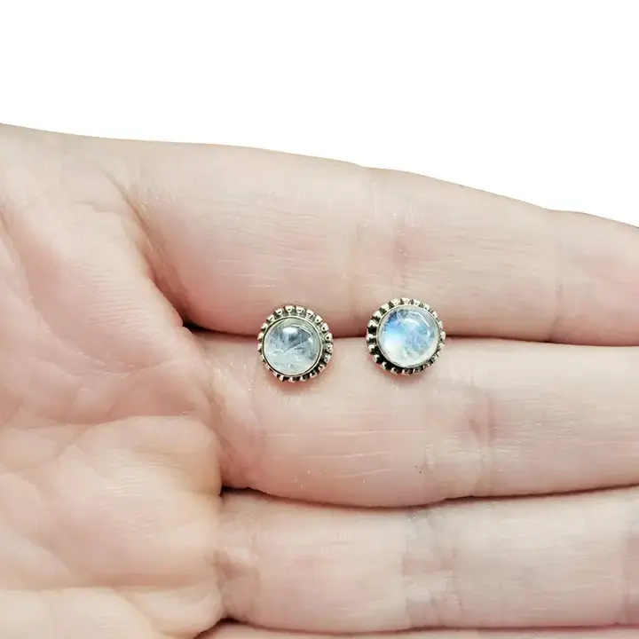 Moonstone Sterling Silver Stud Earrings