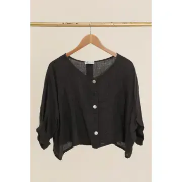 Thumbnail: La maison - 3/4 Sleeve Linen Jacket 100% Linen -  906