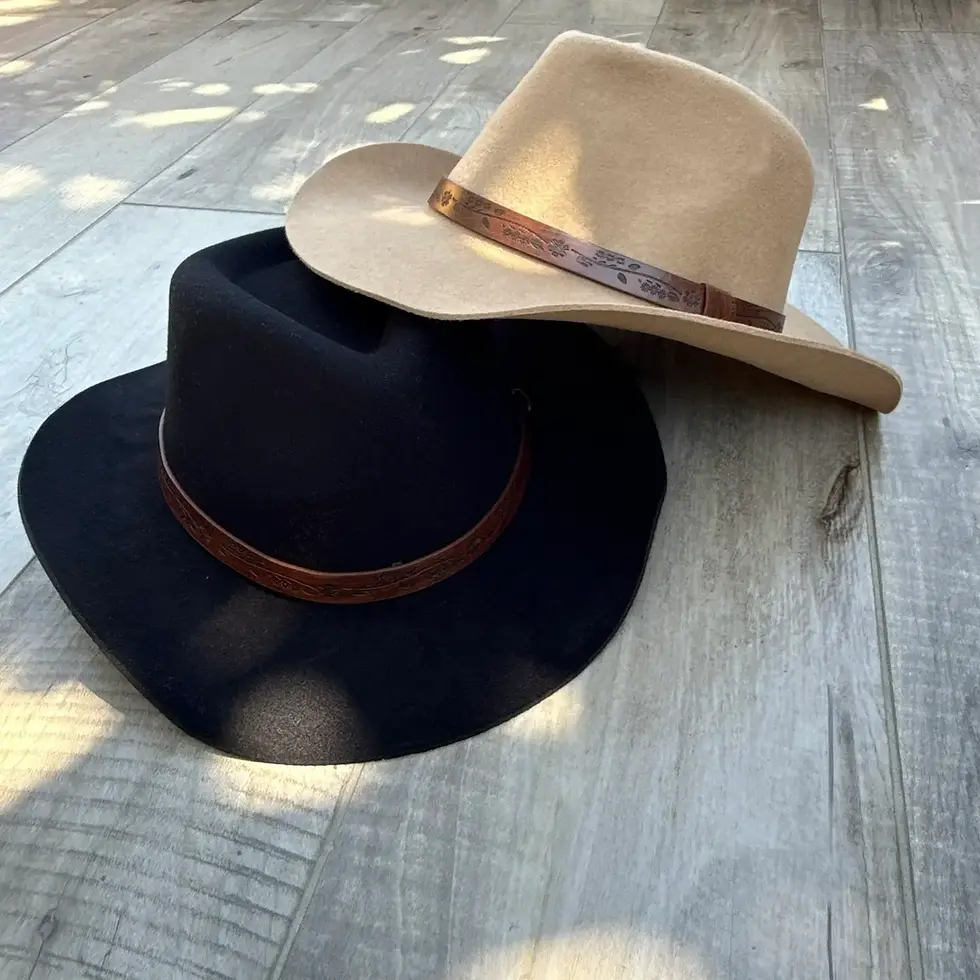Classic Wool Cowboy Hat with Jacquard Leather Belt