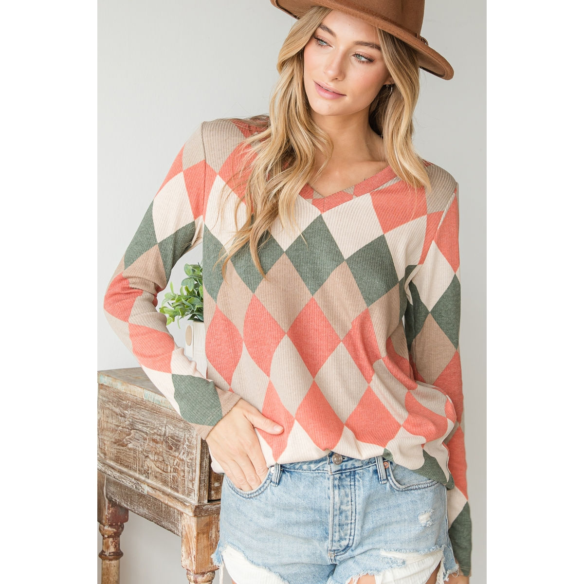 Argyle Pattern Top