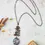 Thumbnail: Crisp Autumn Necklace 24" Czech Glass, Freshwater Pearl with Crystal Cluster N