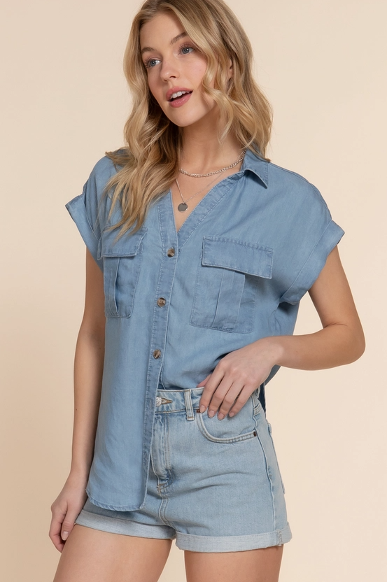 42POPS - Dolman Short Sleeve Tencel Shirt - 167649