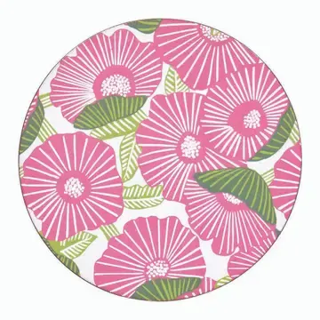 Poppy Papaver Round Coasters, Set of 4
