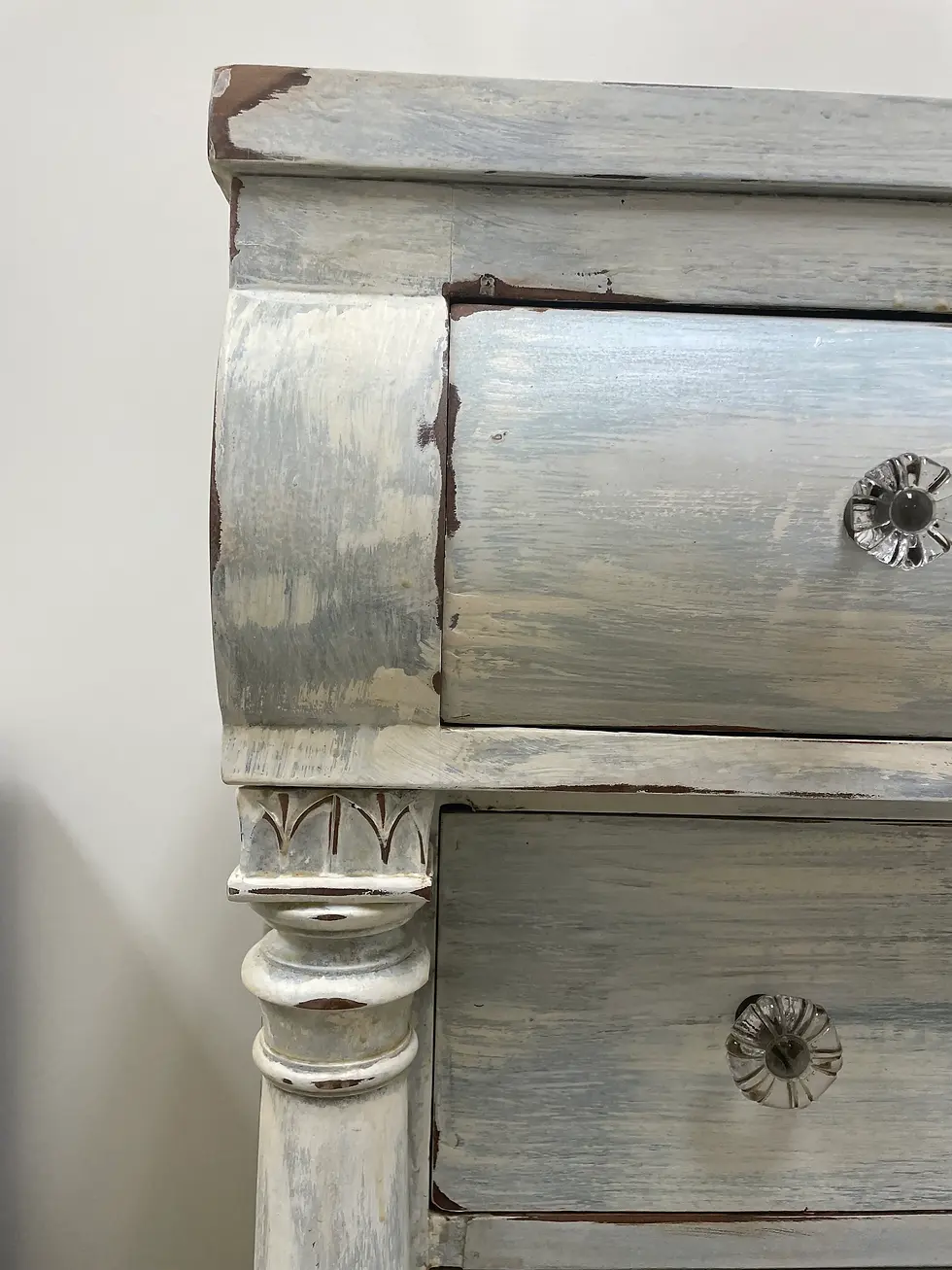 Thumbnail: Vintage Mahogany Empire Style Chest of Drawers with Original Glass + Hardware