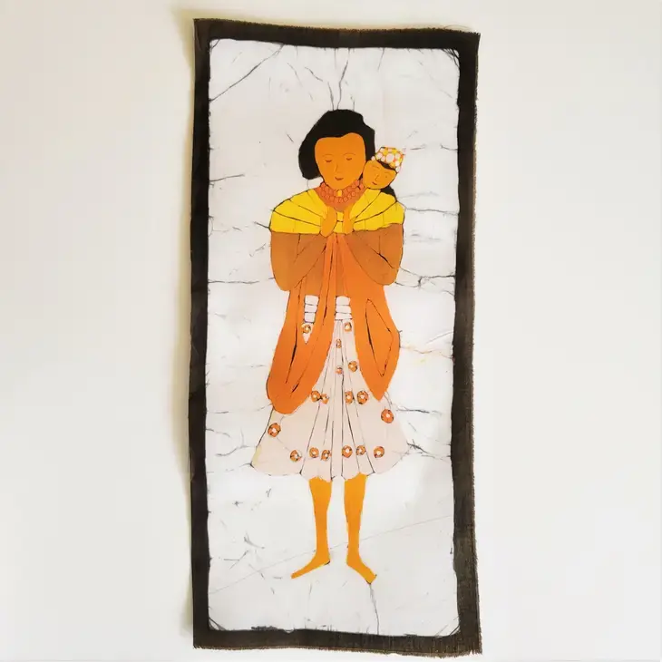 Batik Kham Woman and Child Wall Art