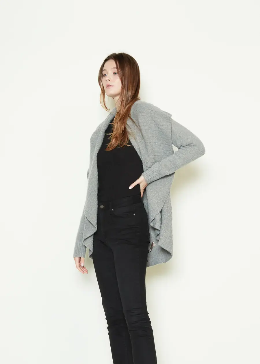 Thumbnail: Heather Pleats Shawl Cardigan 2860