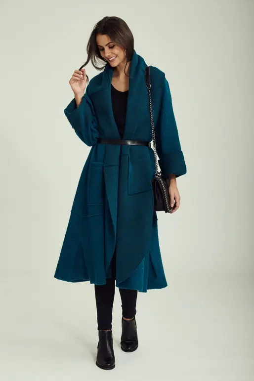 Thumbnail: Oversized Wool Coat with Contrasting Lapels