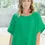 Thumbnail: Linen Slit Accent Top - Emerald
