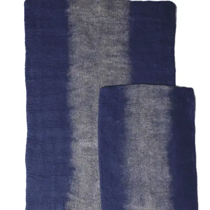 Wool Pet Mat, Navy Ombre