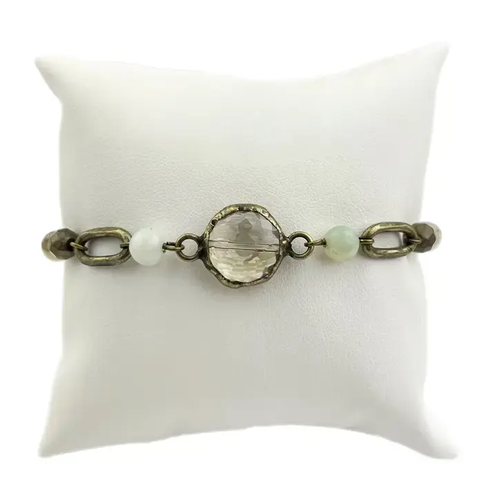 Amazonite Bracelet w/ Round Crystal