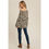 Thumbnail: Brushed Knit Leopard Print Babydoll Top Taupe