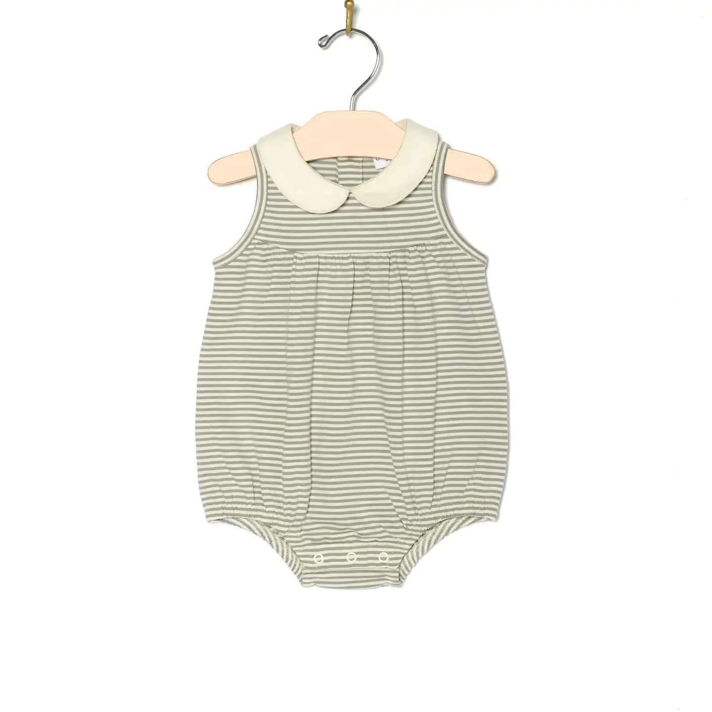 City mouse - Round Collar Romper- Steel Stripe